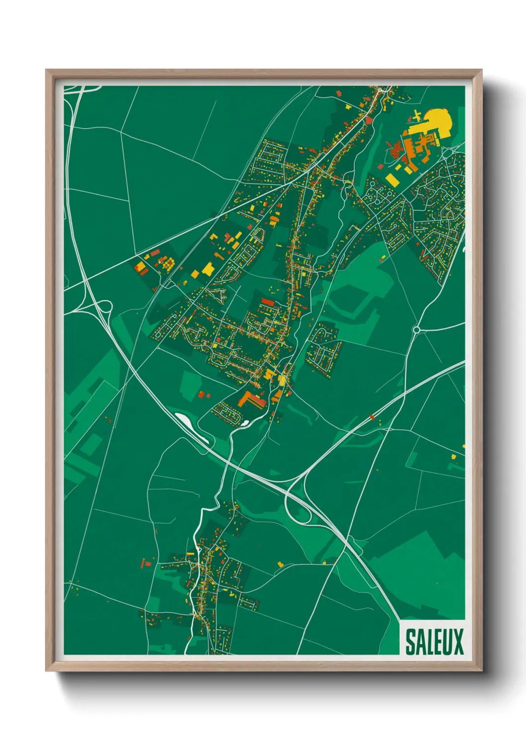 Une affiche de carte sur Saleux