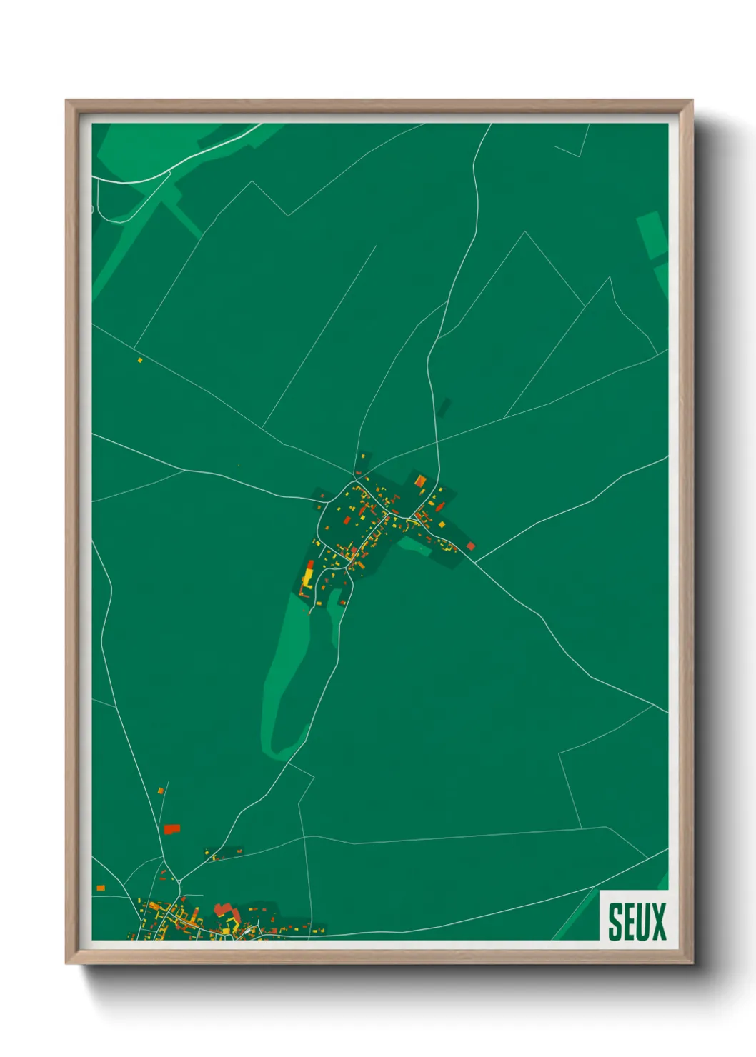 Une affiche de carte sur Seux