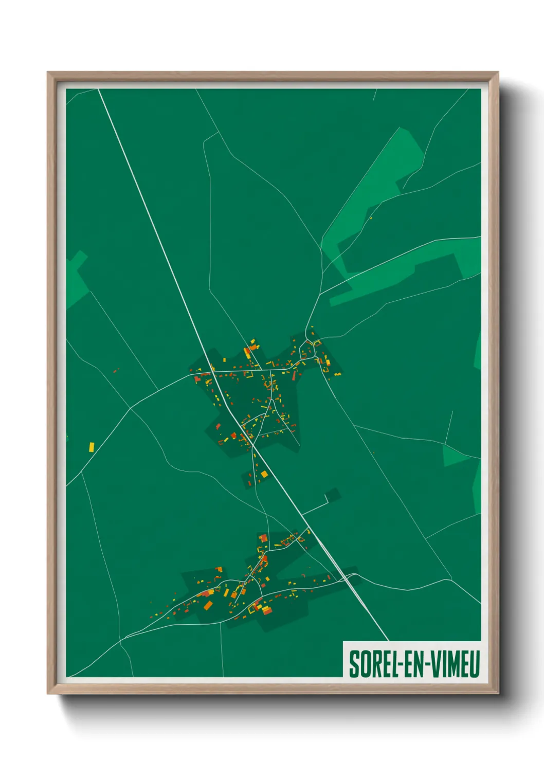 Une affiche de carte sur Sorel-en-Vimeu