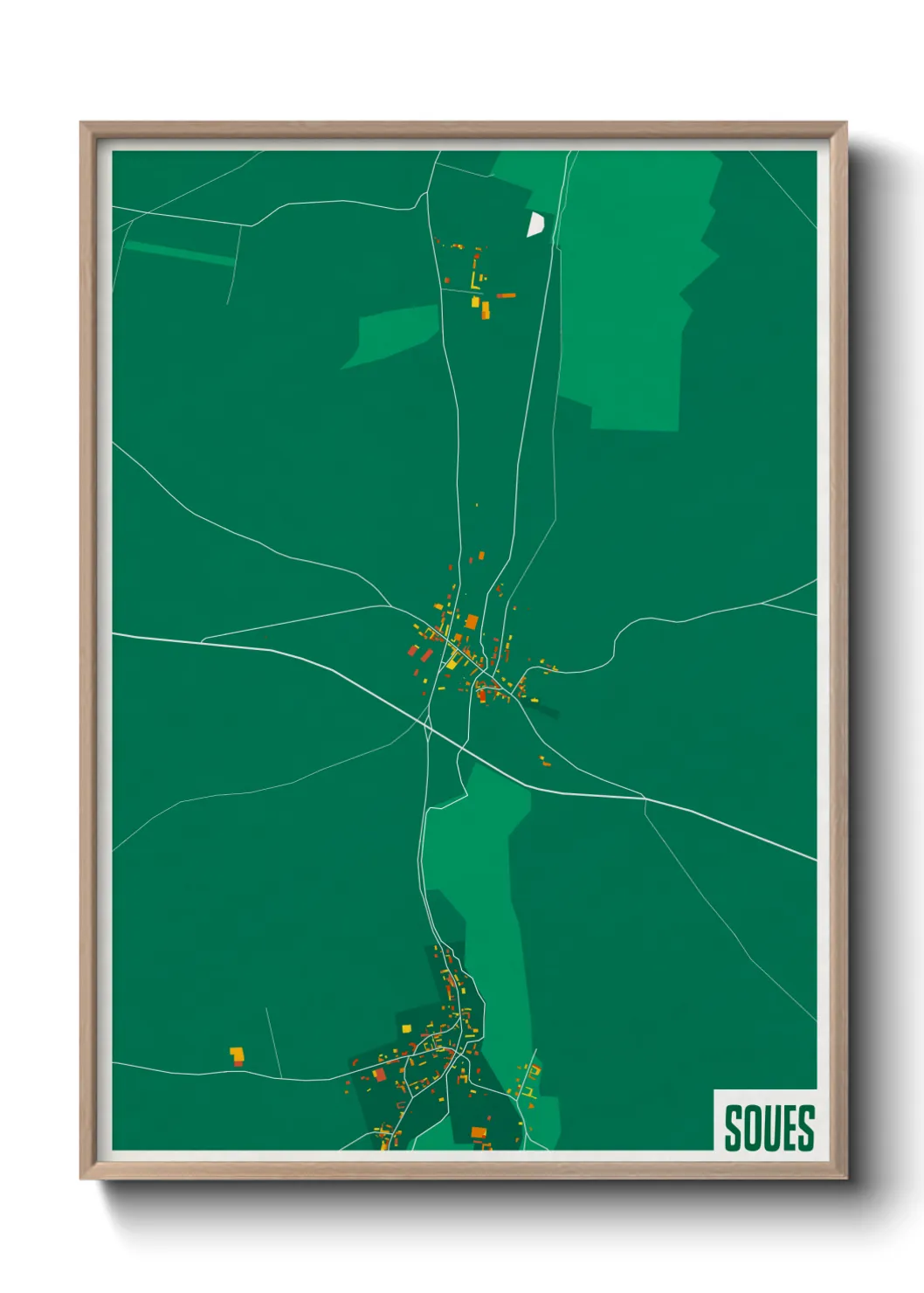 Une affiche de carte sur Soues