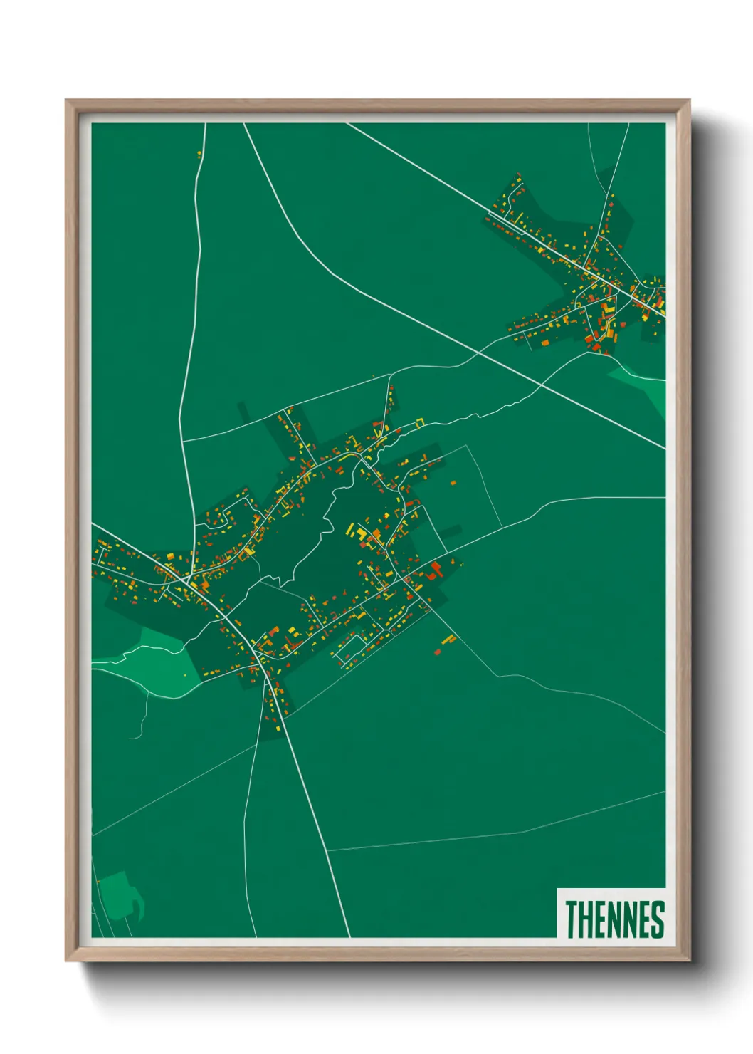 Une affiche de carte sur Thennes