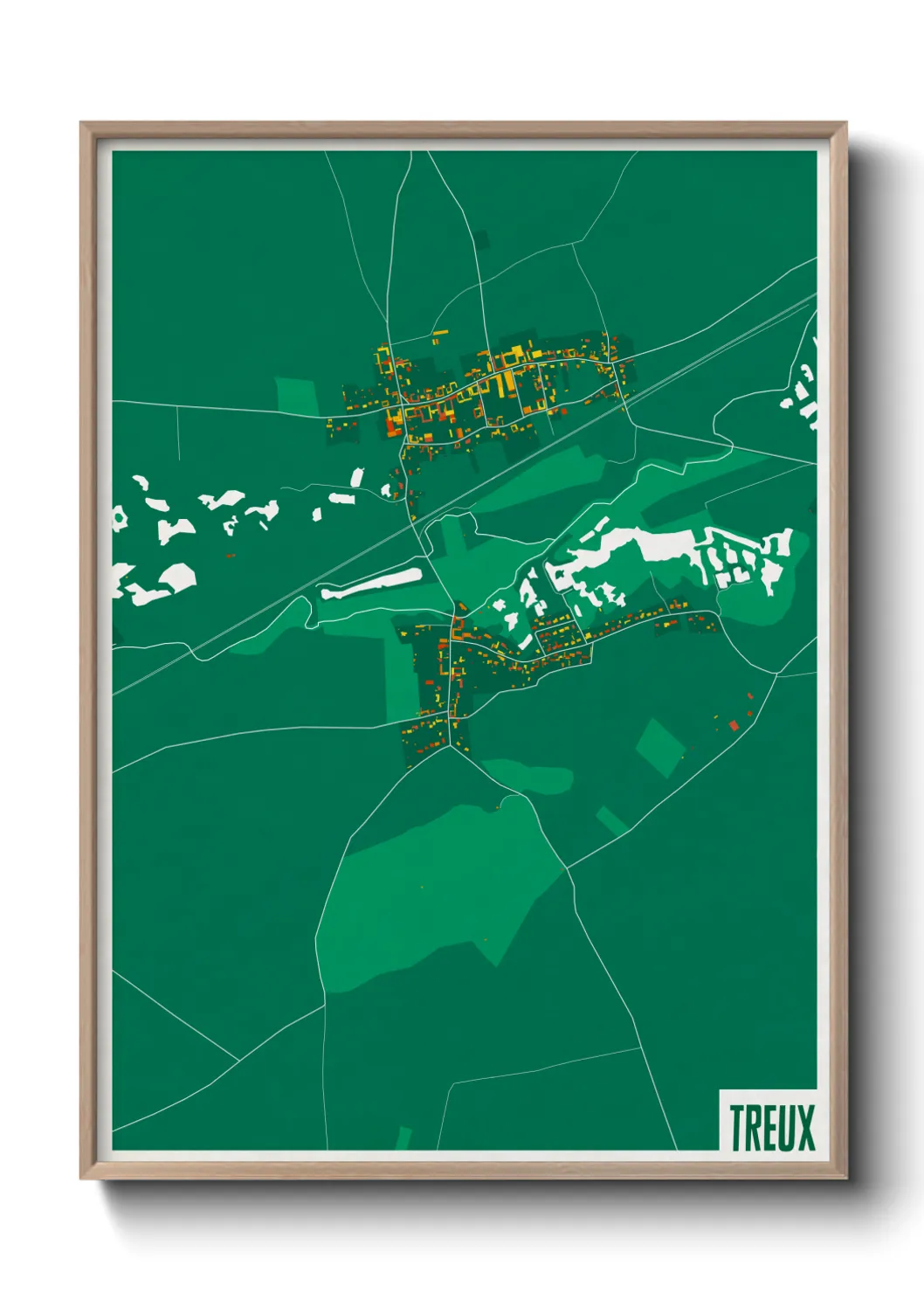 Une affiche de carte sur Treux
