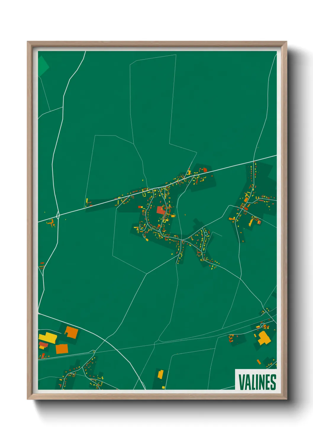 Une affiche de carte sur Valines