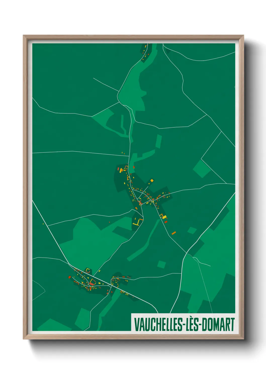 Une affiche de carte sur Vauchelles-lès-Domart