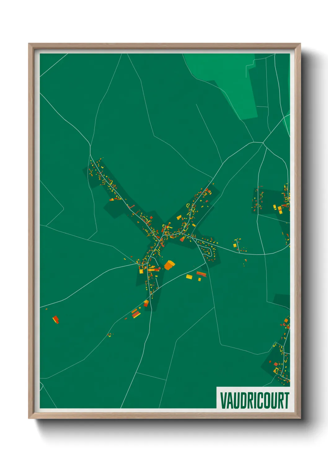 Une affiche de carte sur Vaudricourt