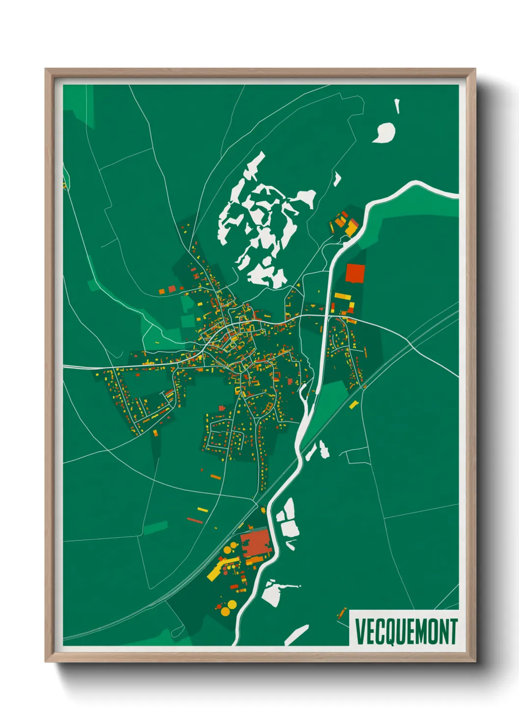 Une affiche de carte sur Vecquemont