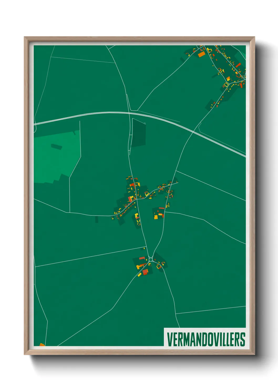Une affiche de carte sur Vermandovillers