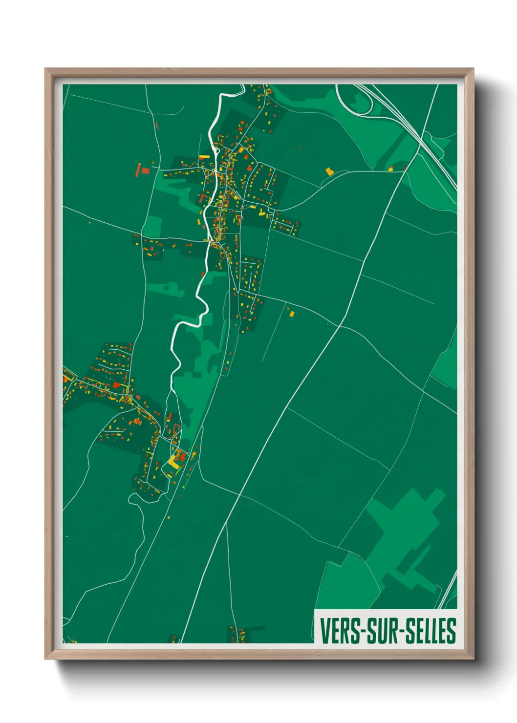 Une affiche de carte sur Vers-sur-Selles