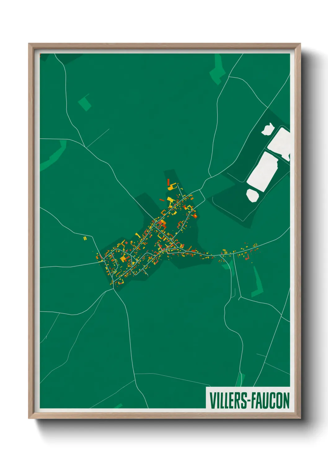 Une affiche de carte sur Villers-Faucon