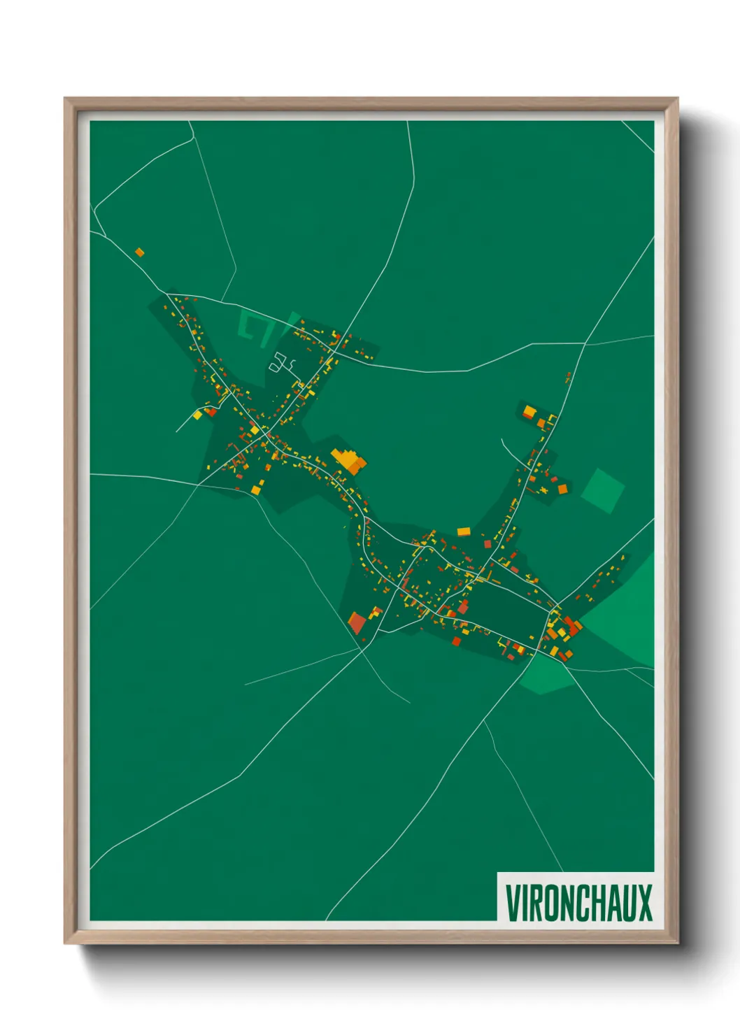 Une affiche de carte sur Vironchaux