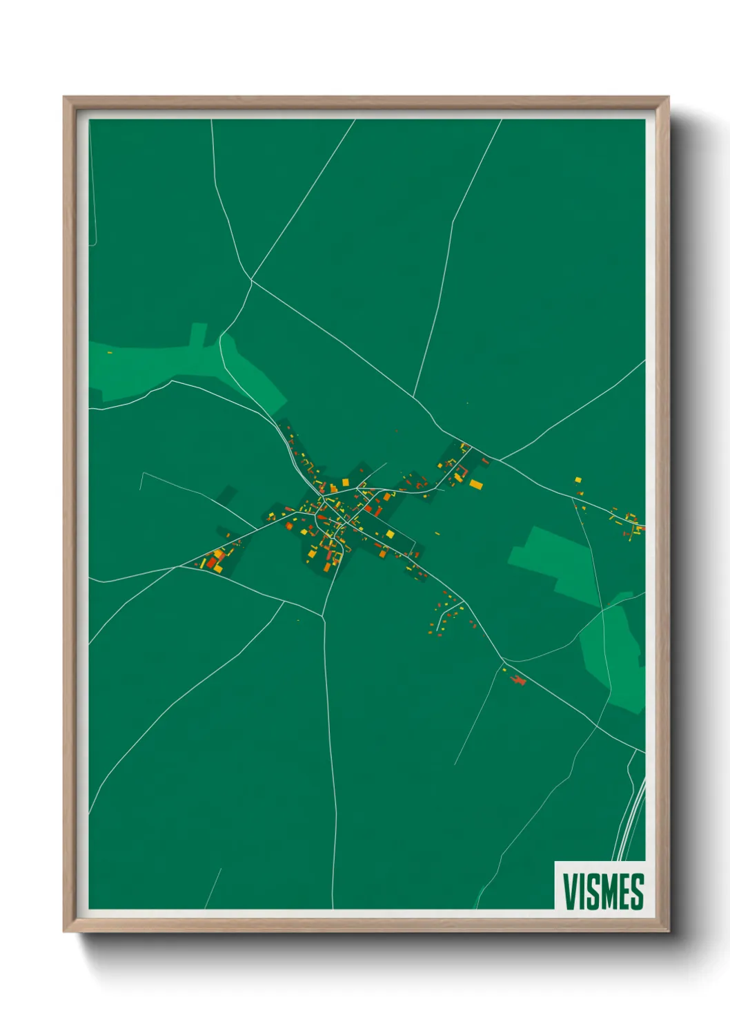 Une affiche de carte sur Vismes