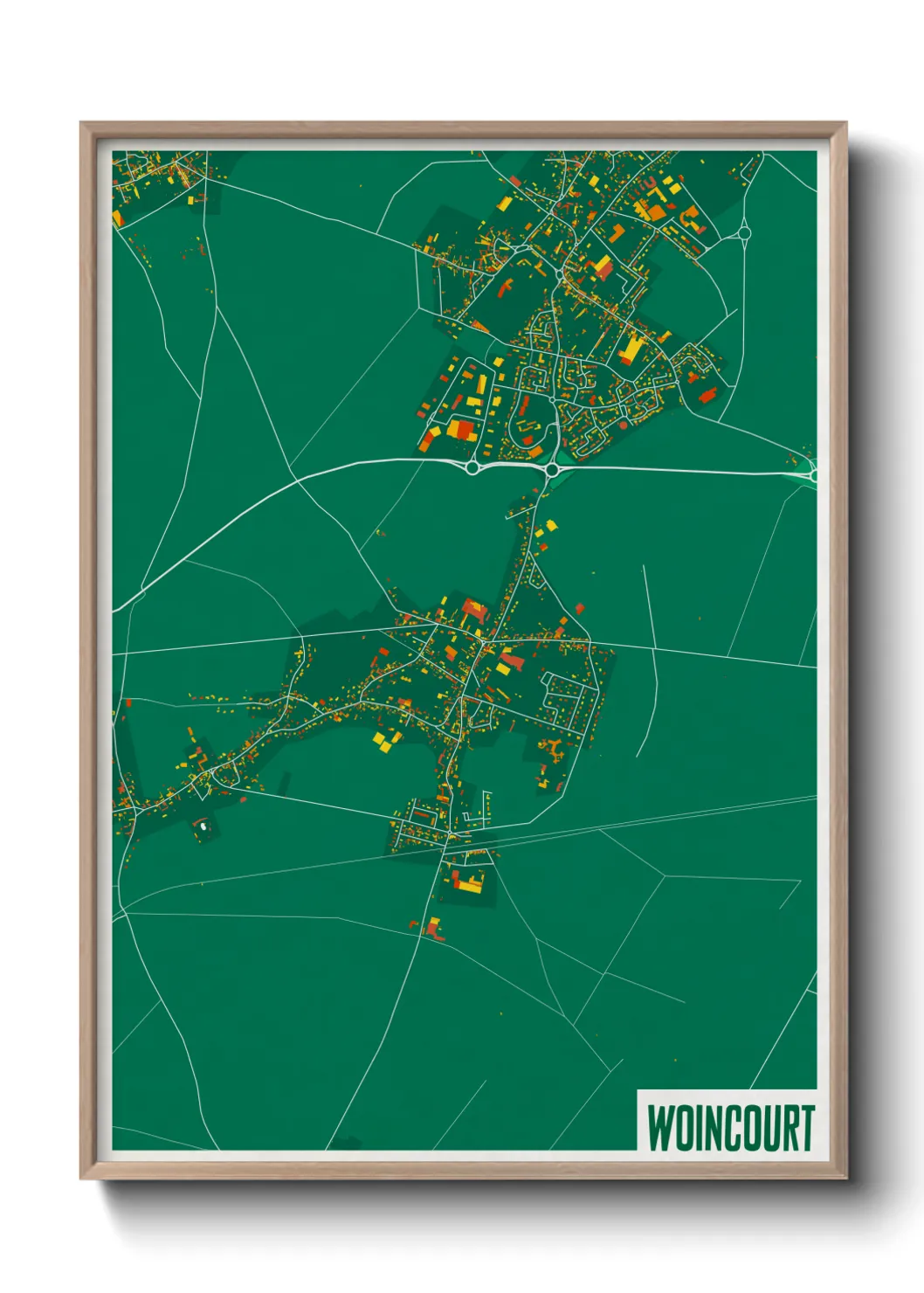 Une affiche de carte sur Woincourt