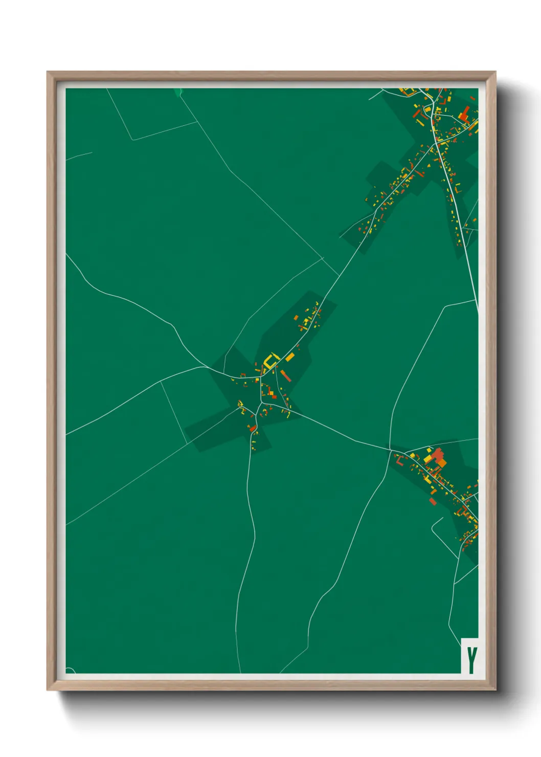 Une affiche de carte sur Y