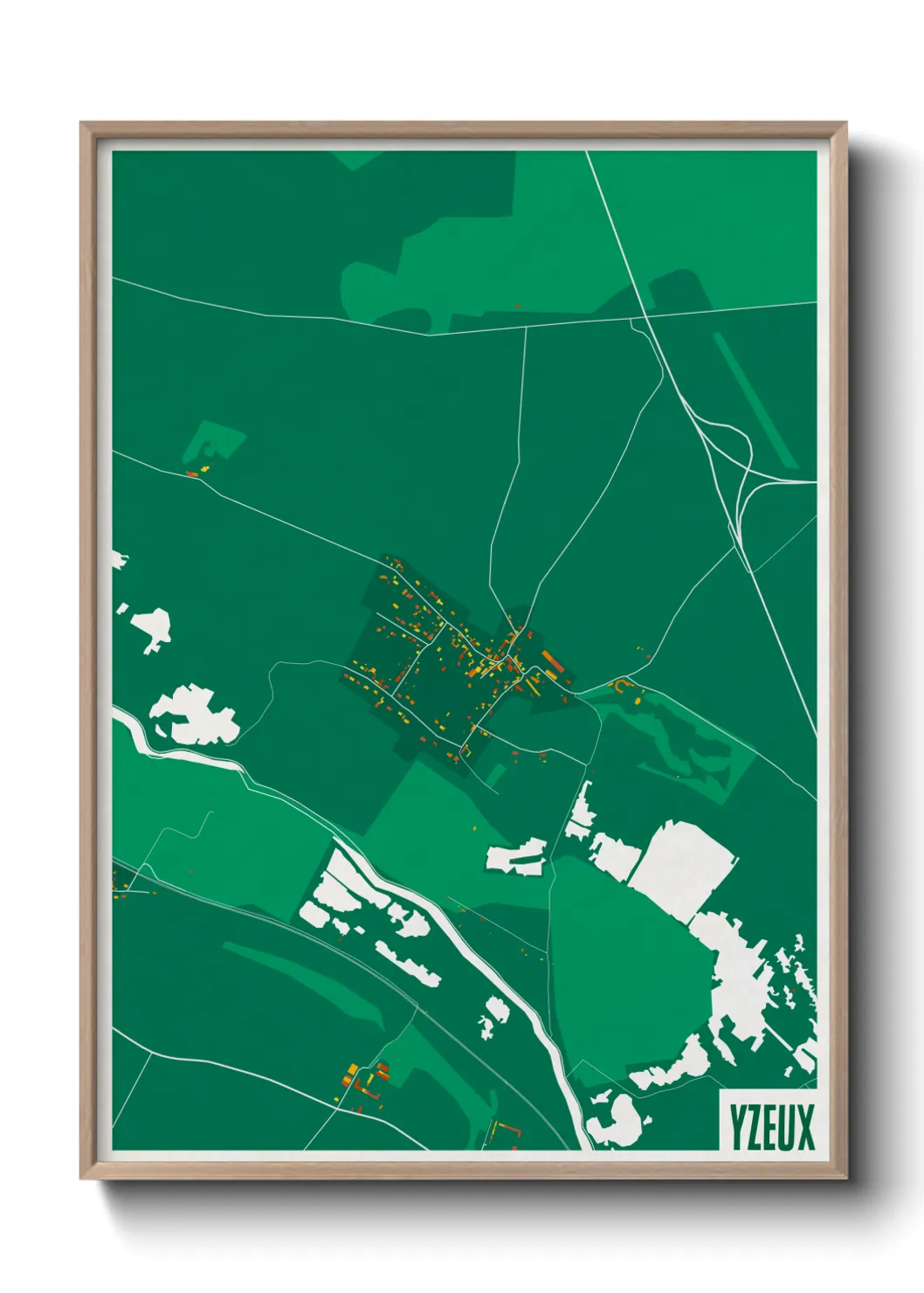 Une affiche de carte sur Yzeux