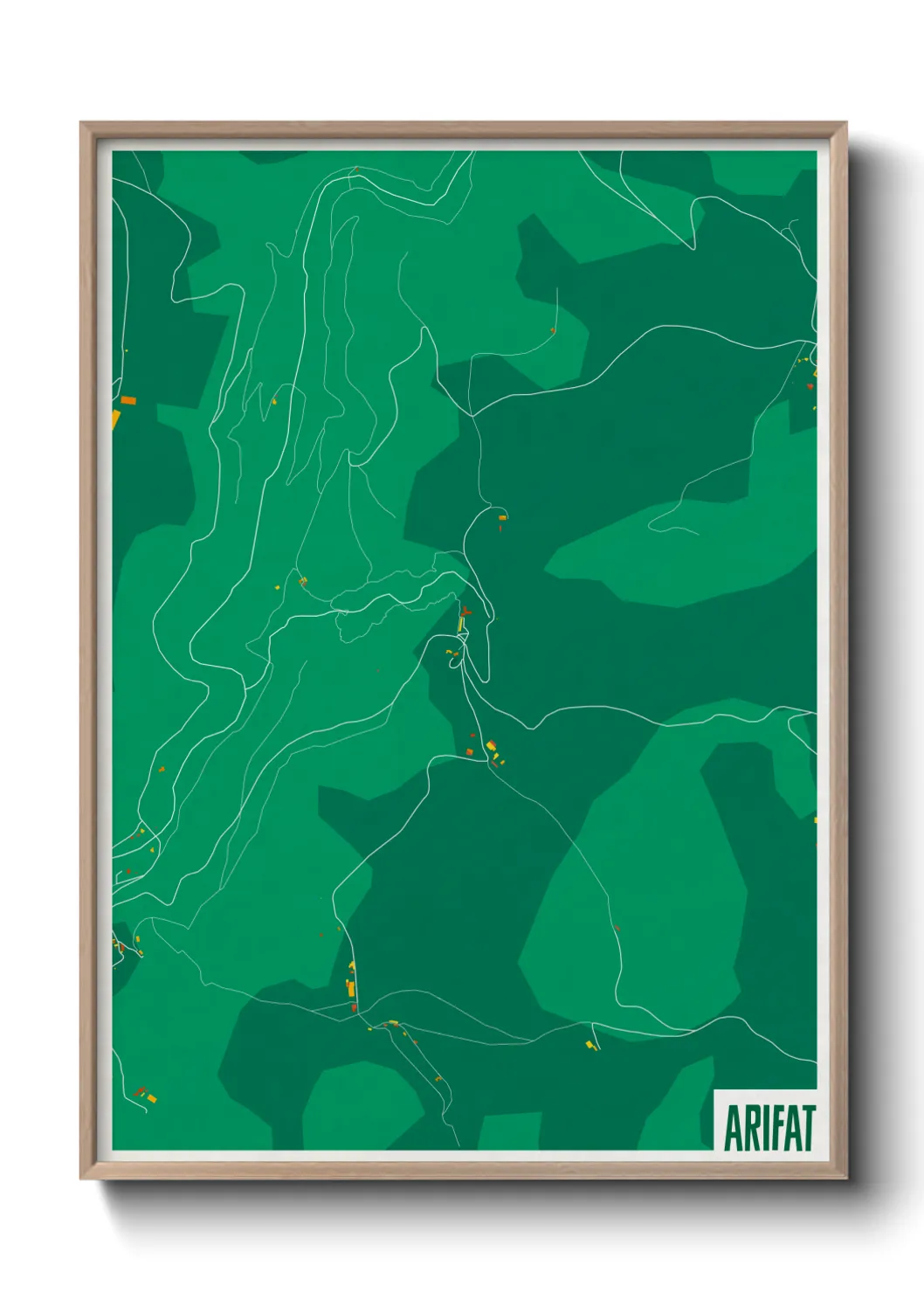 Une affiche de carte sur Arifat