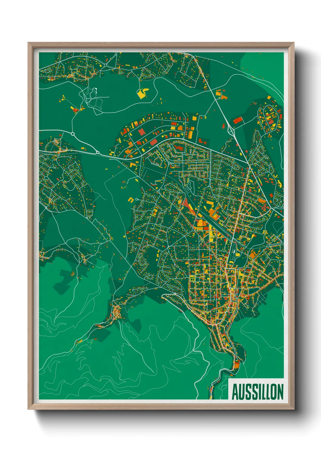 Une affiche de carte sur Aussillon
