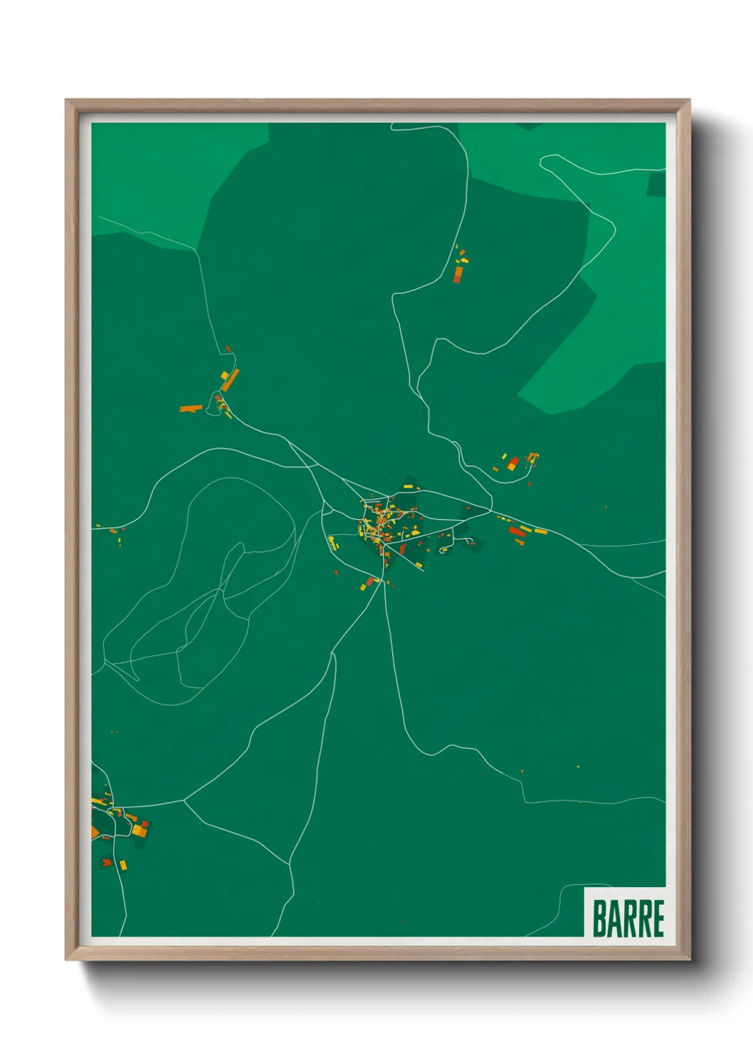 Une affiche de carte sur Barre