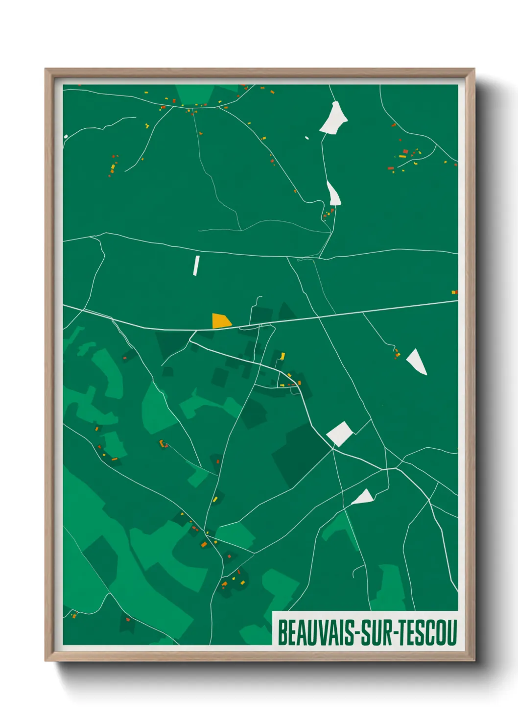 Une affiche de carte sur Beauvais-sur-Tescou