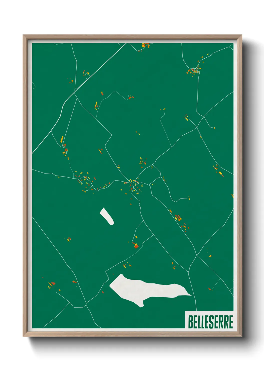 Une affiche de carte sur Belleserre