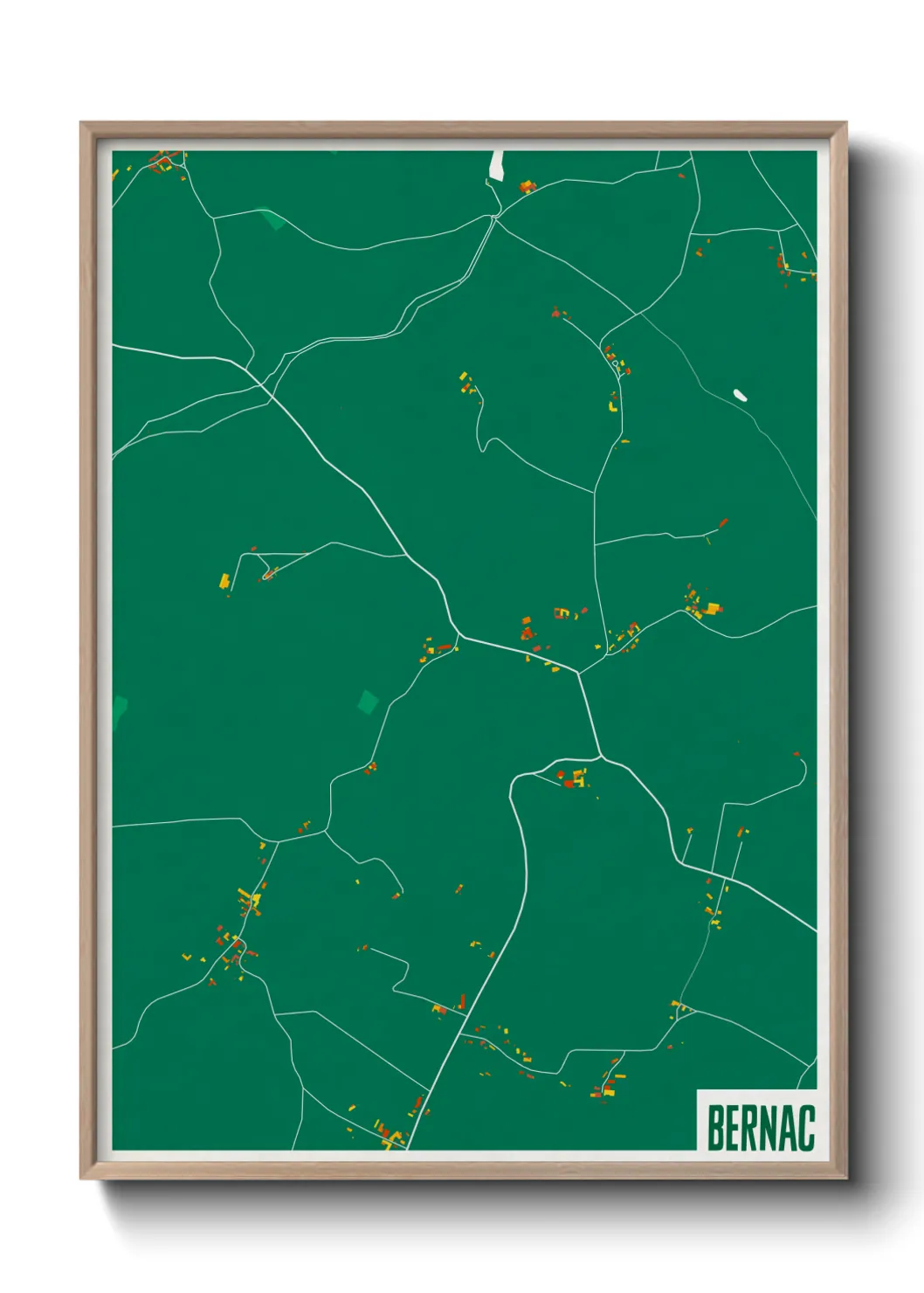 Une affiche de carte sur Bernac