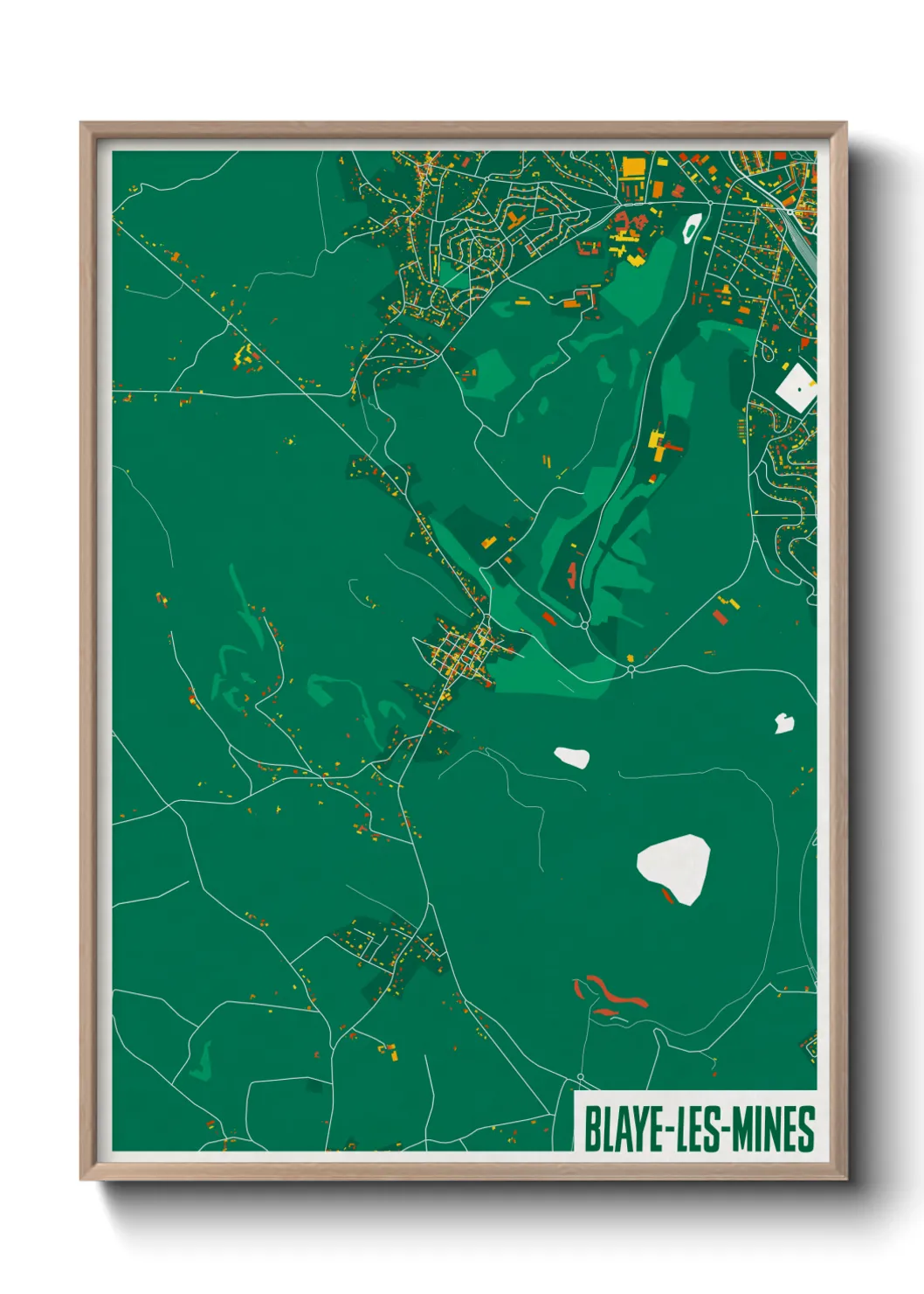Une affiche de carte sur Blaye-les-Mines