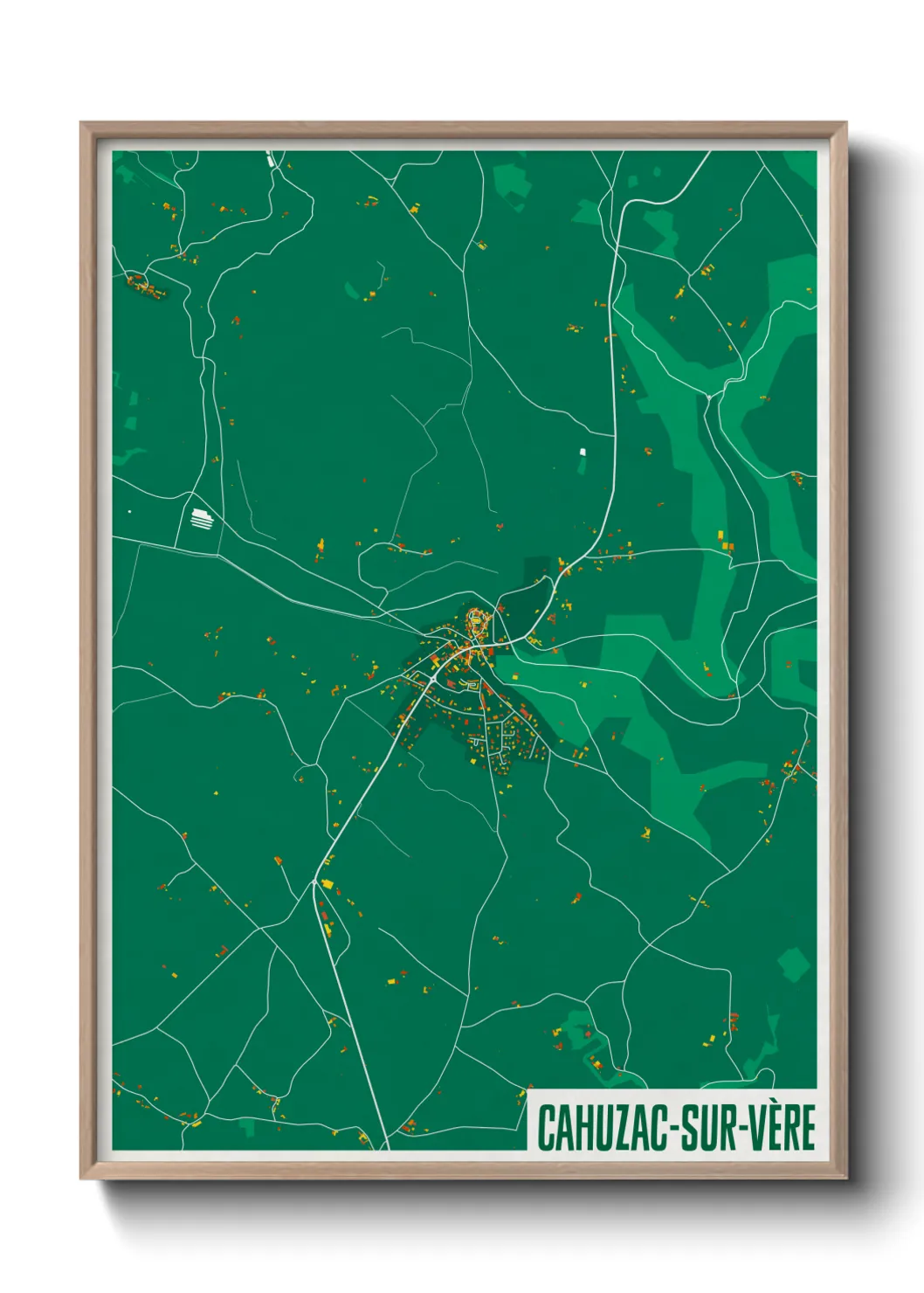 Une affiche de carte sur Cahuzac-sur-Vère