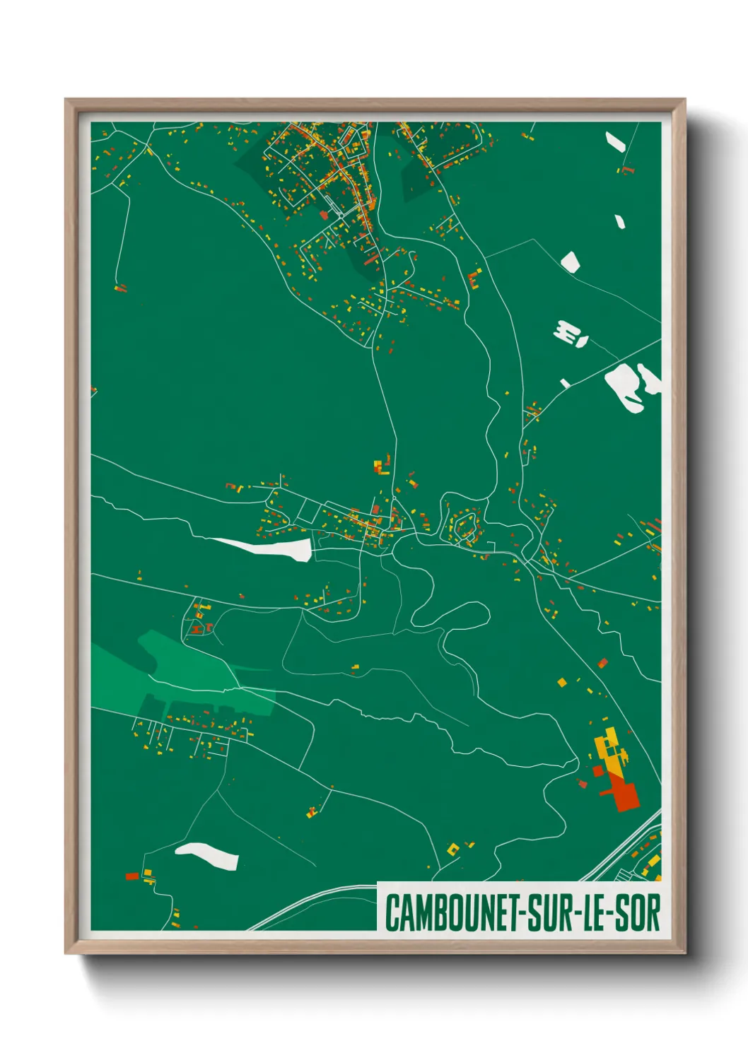 Une affiche de carte sur Cambounet-sur-le-Sor