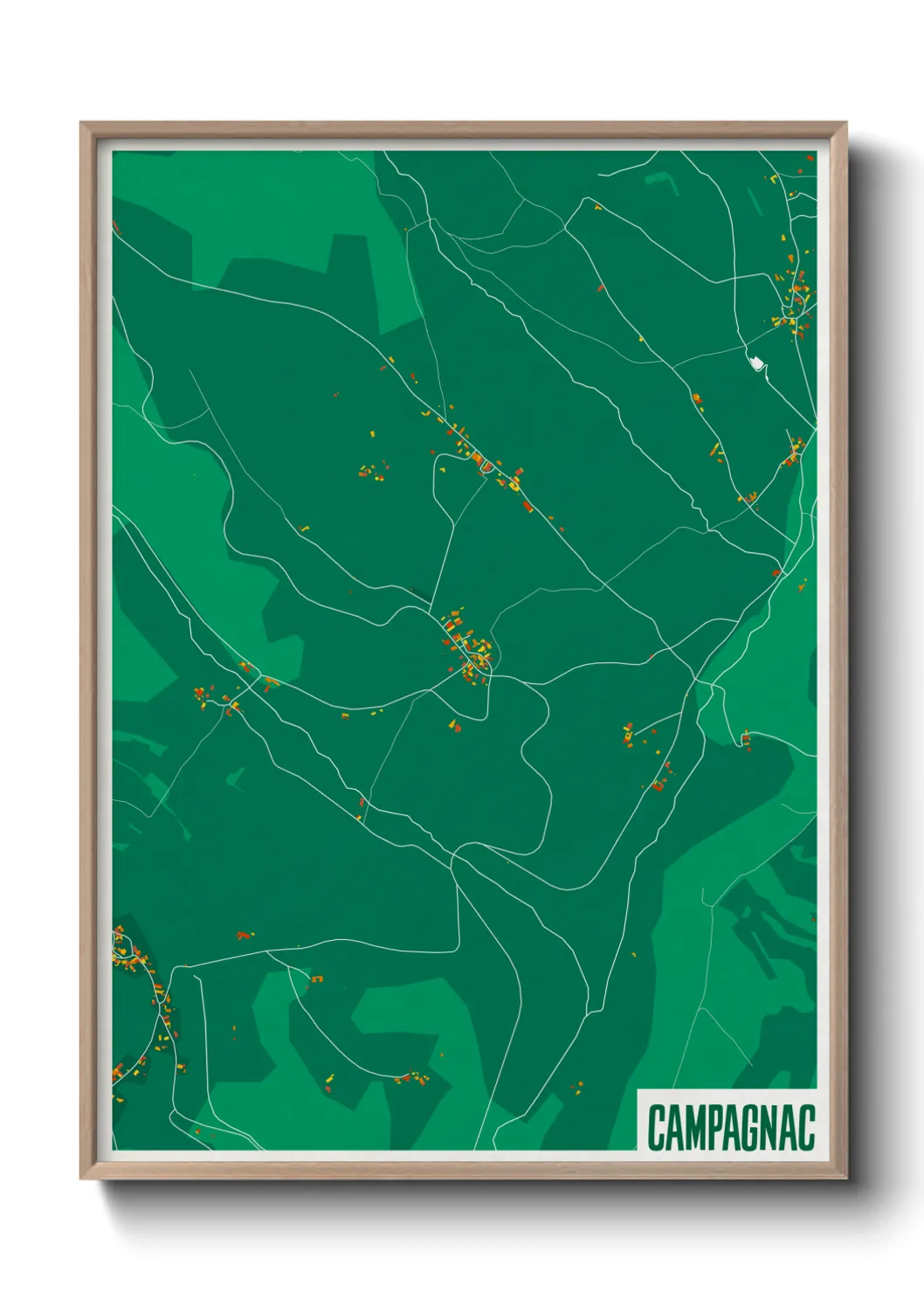 Une affiche de carte sur Campagnac