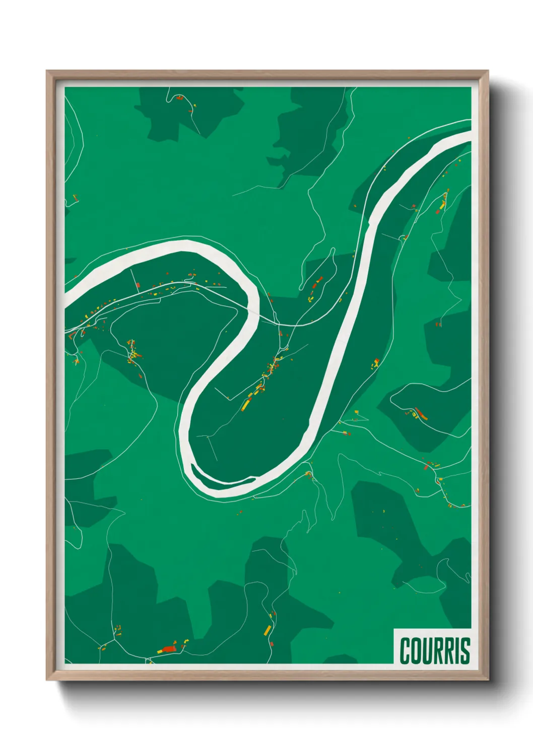 Une affiche de carte sur Courris