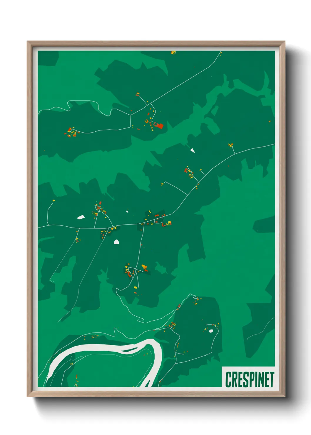 Une affiche de carte sur Crespinet