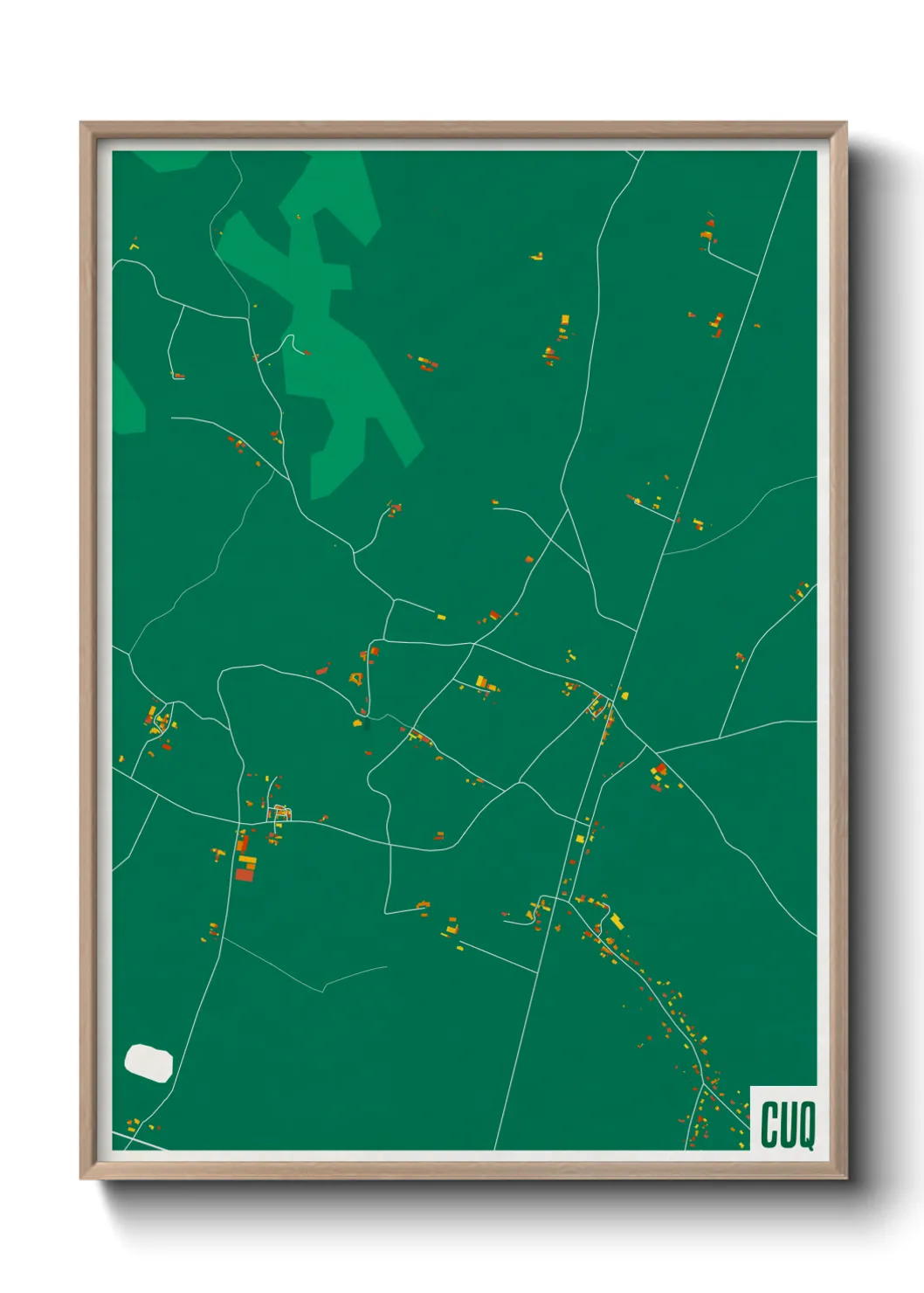 Une affiche de carte sur Cuq