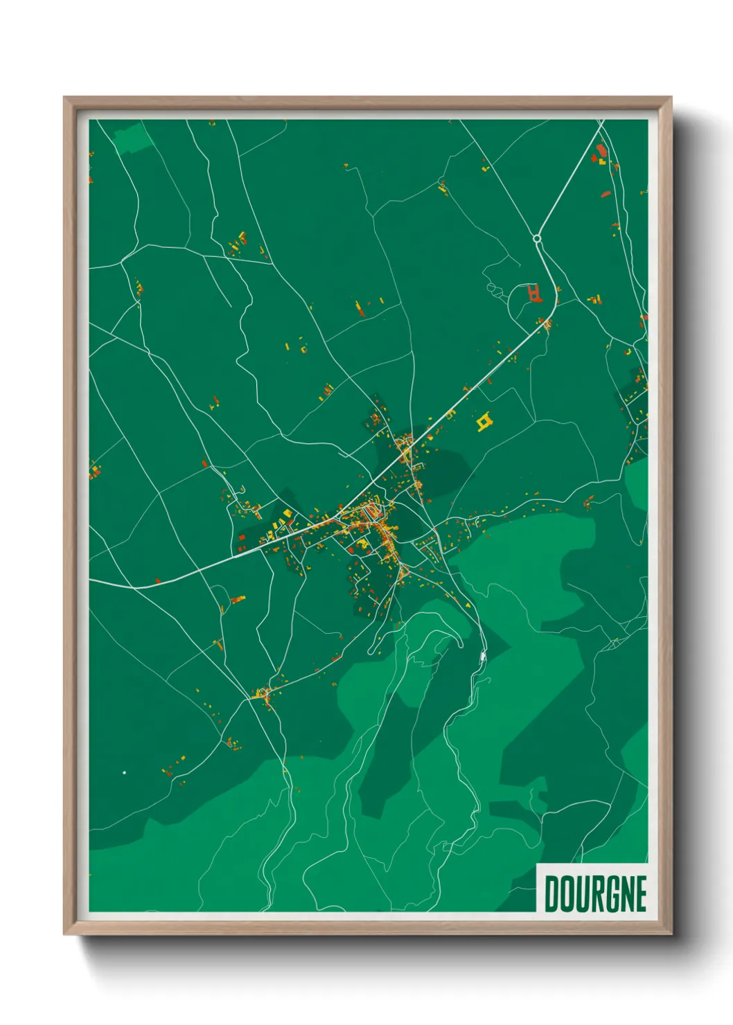 Une affiche de carte sur Dourgne