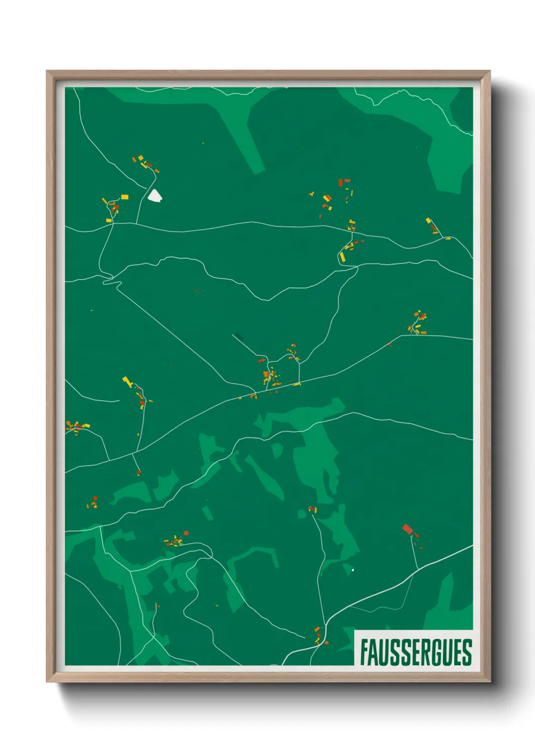 Une affiche de carte sur Faussergues