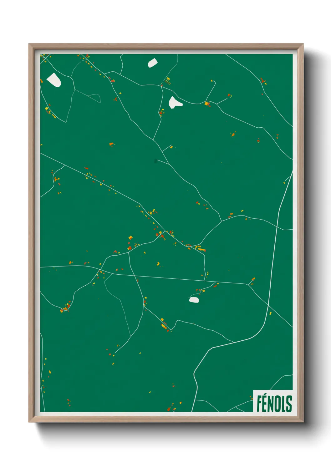 Une affiche de carte sur Fénols