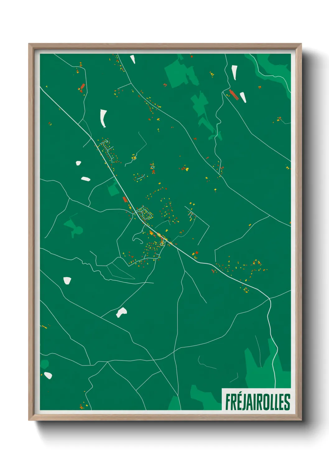 Une affiche de carte sur Fréjairolles