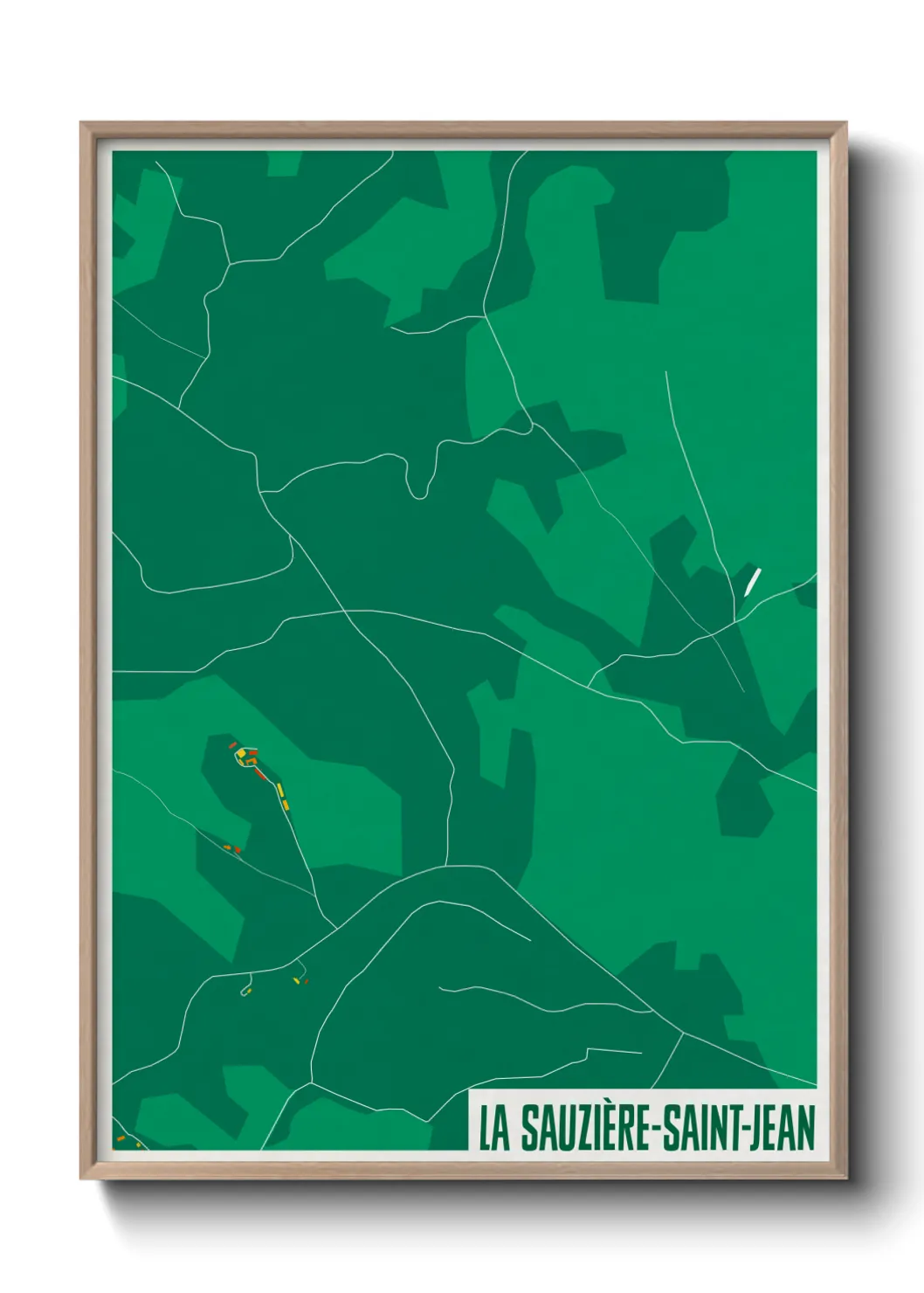 Une affiche de carte sur La Sauzière-Saint-Jean