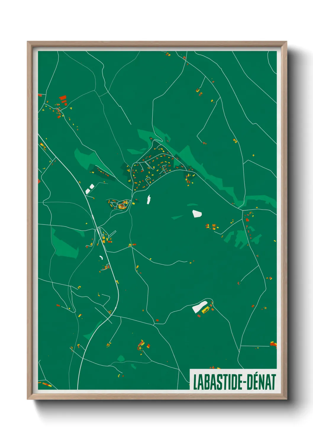 Une affiche de carte sur Labastide-Dénat