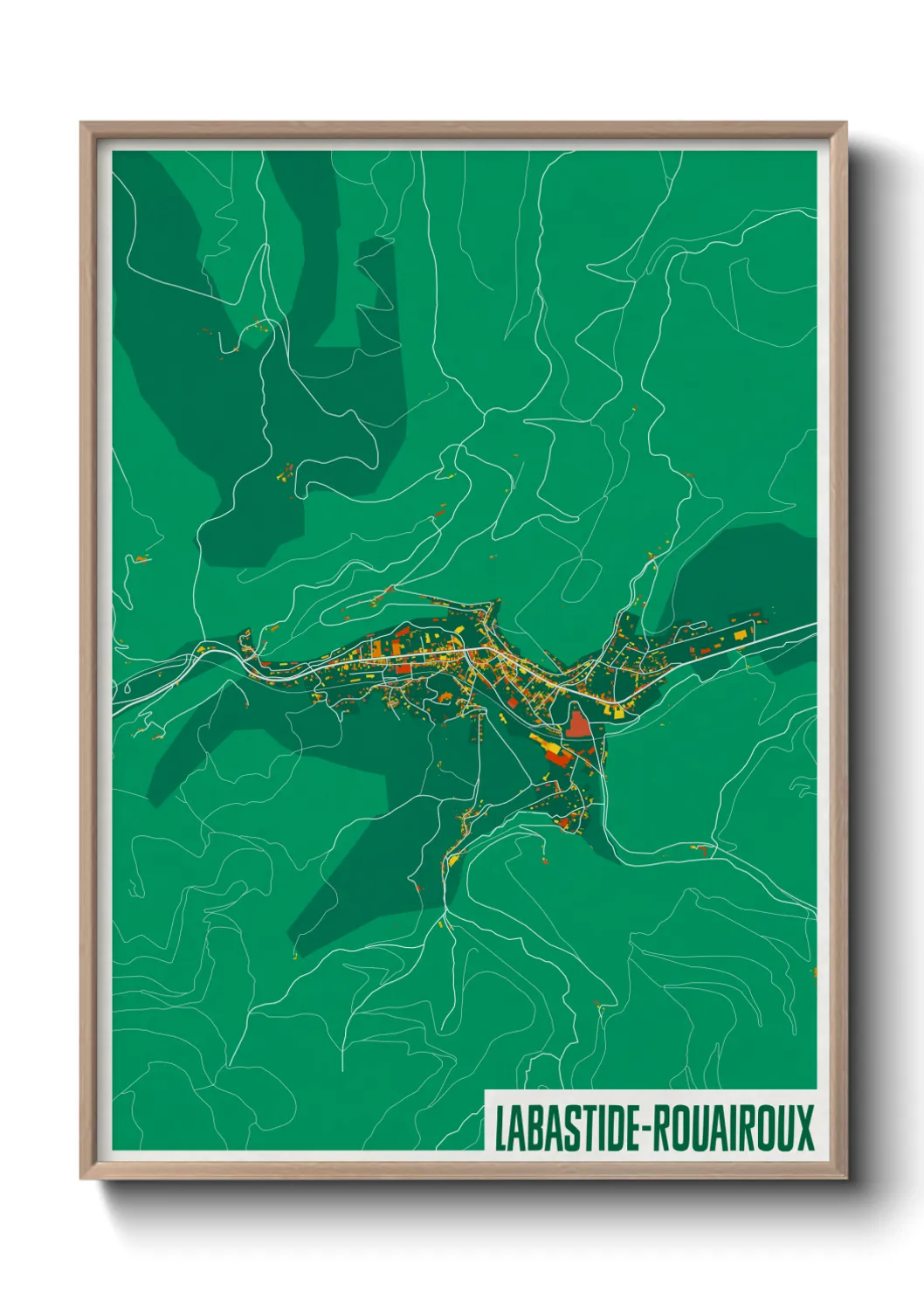 Une affiche de carte sur Labastide-Rouairoux