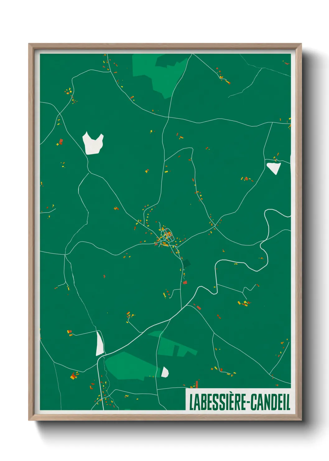 Une affiche de carte sur Labessière-Candeil