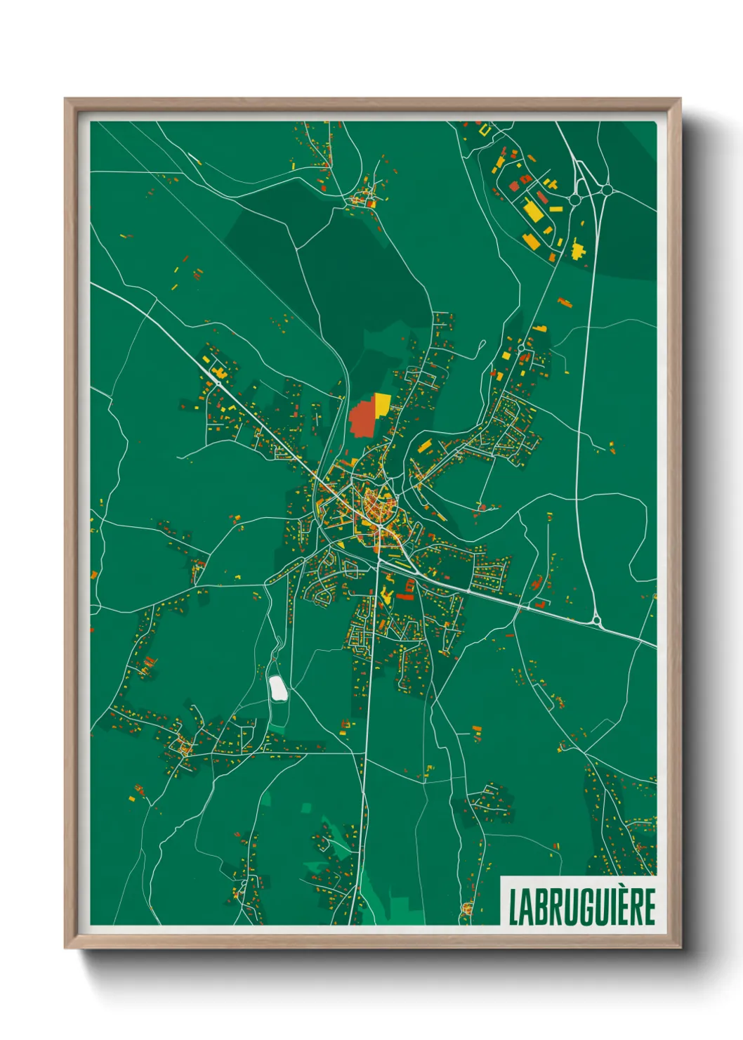 Une affiche de carte sur Labruguière