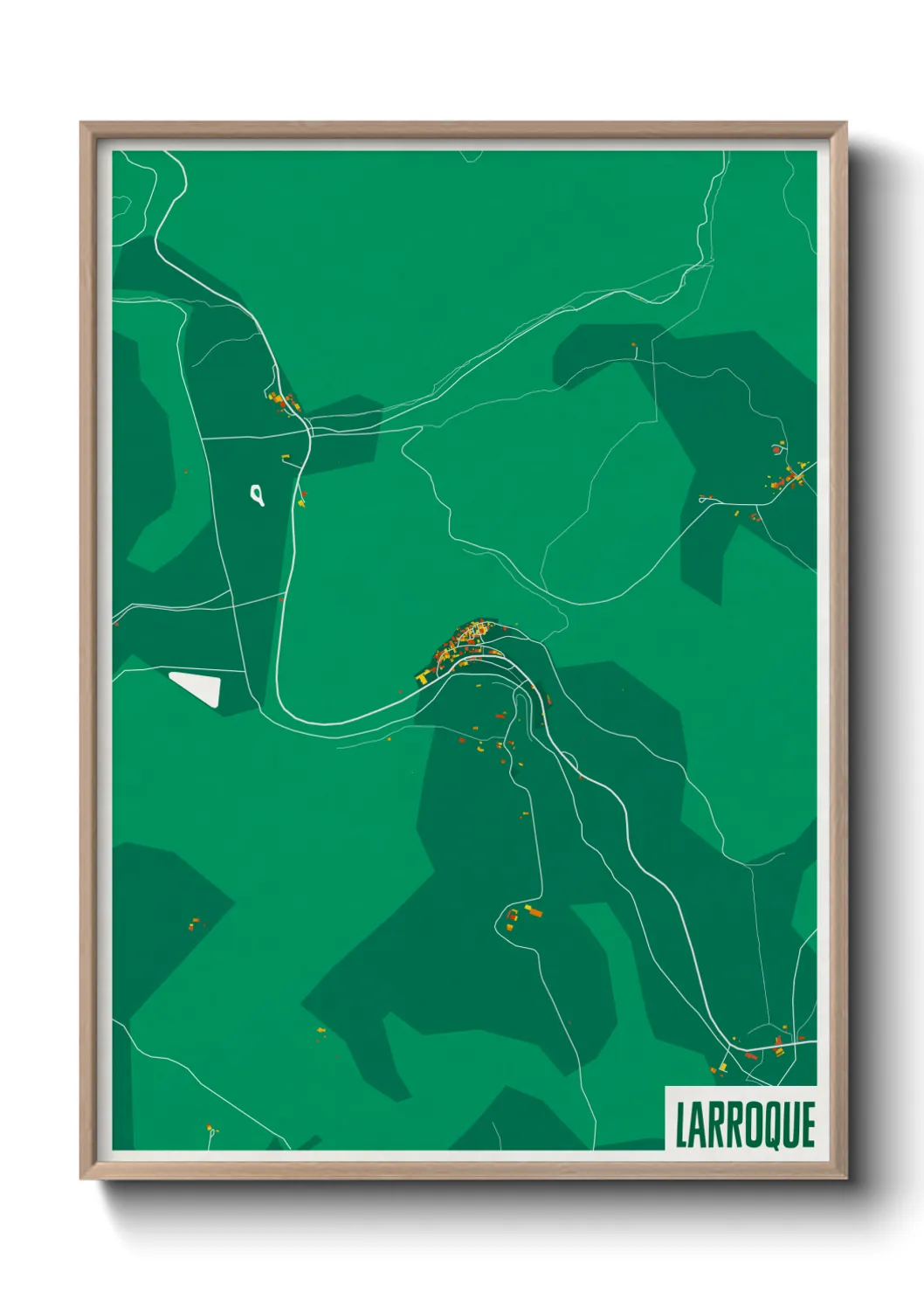 Une affiche de carte sur Larroque