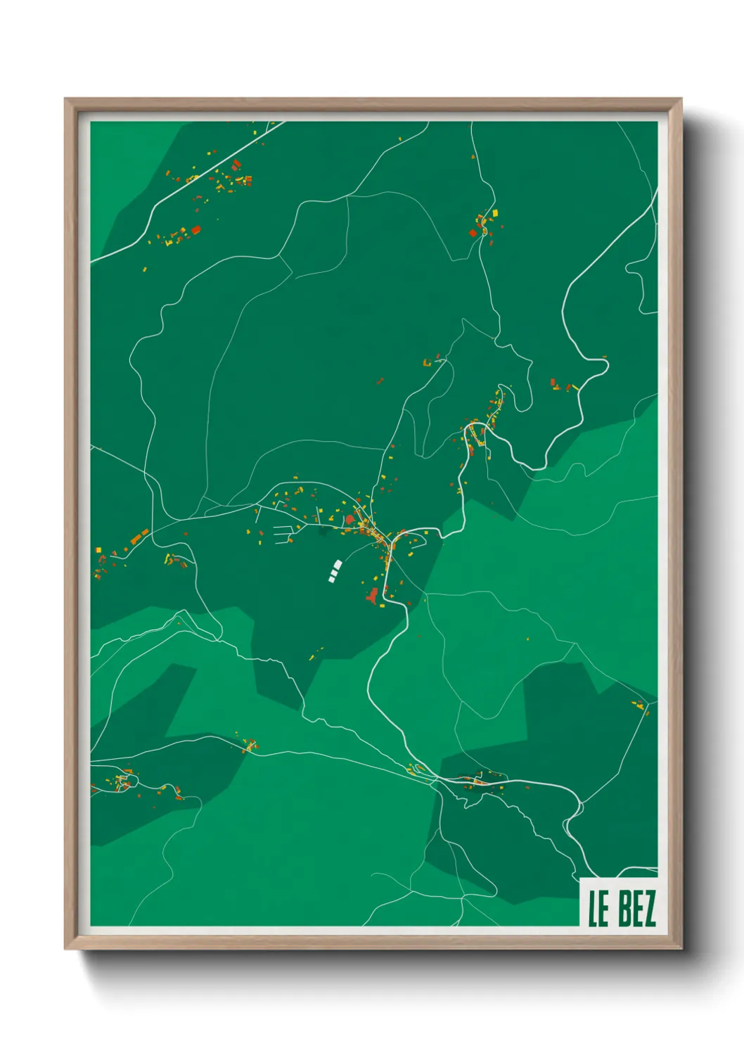 Une affiche de carte sur Le Bez