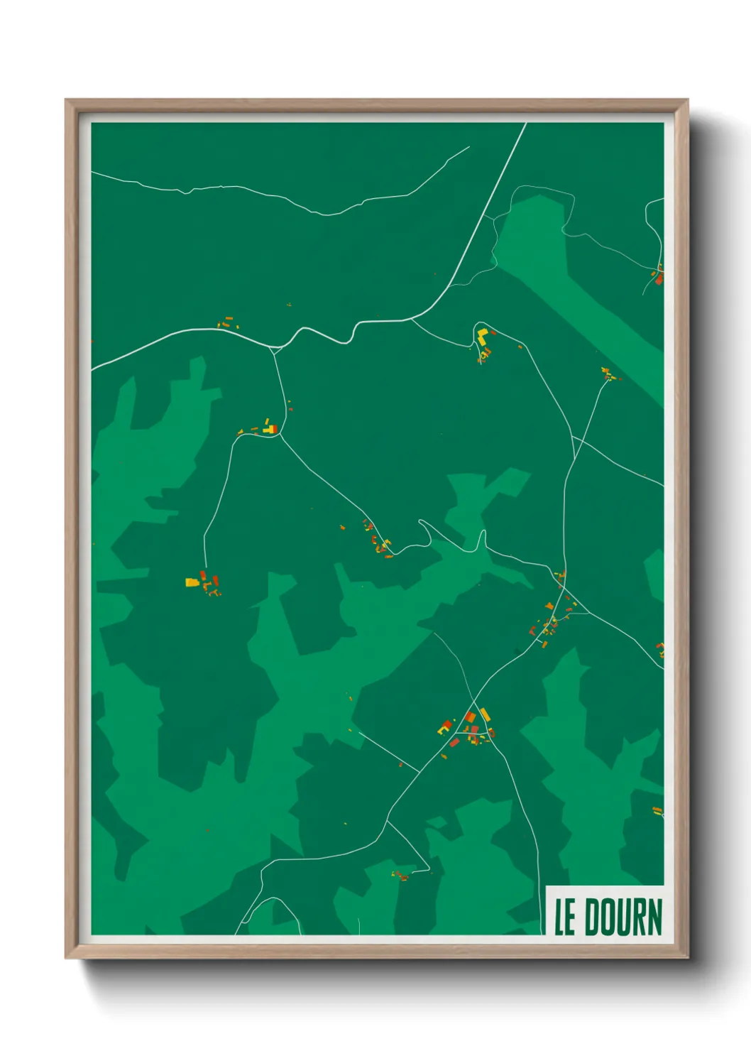 Une affiche de carte sur Le Dourn