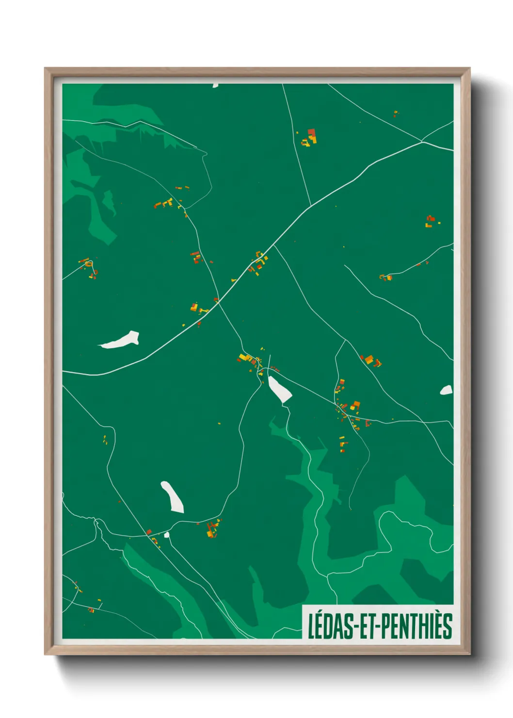 Une affiche de carte sur Lédas-et-Penthiès