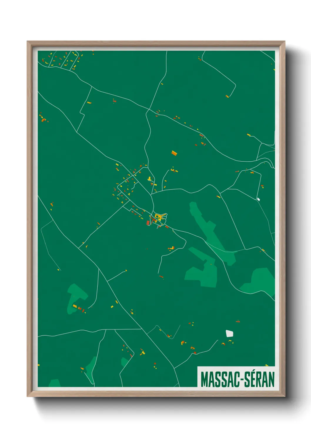 Une affiche de carte sur Massac-Séran