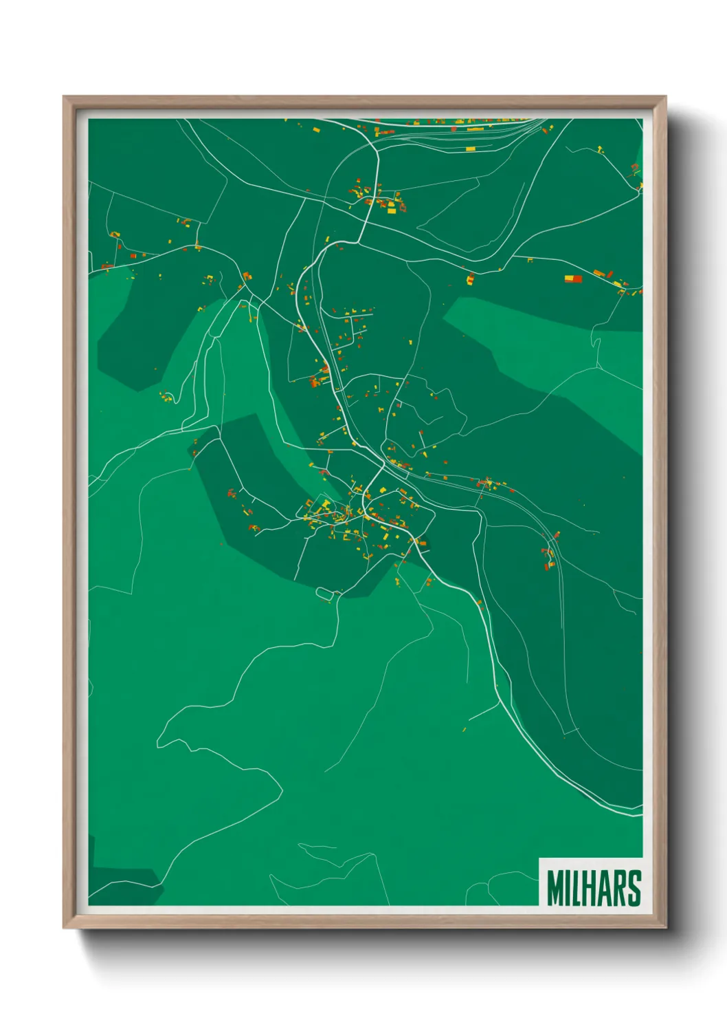 Une affiche de carte sur Milhars