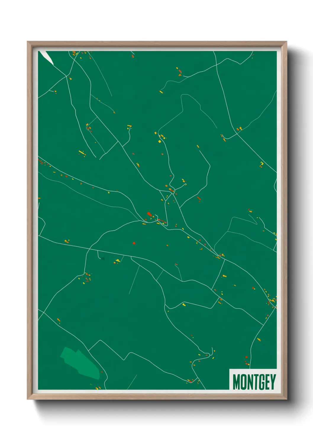 Une affiche de carte sur Montgey