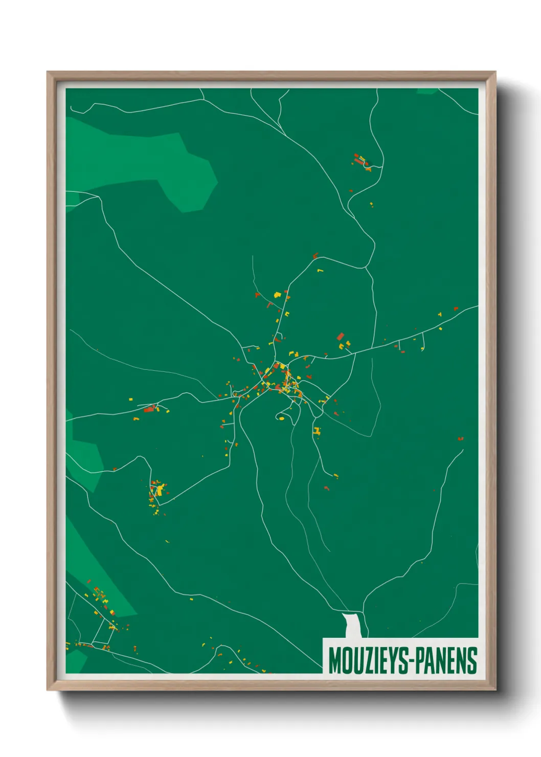 Une affiche de carte sur Mouzieys-Panens