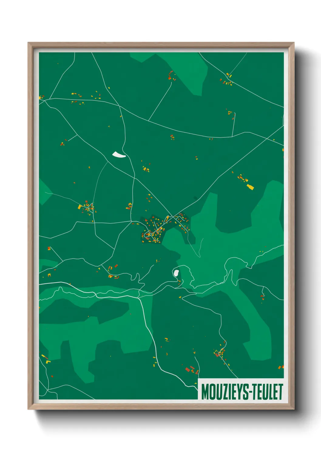 Une affiche de carte sur Mouzieys-Teulet
