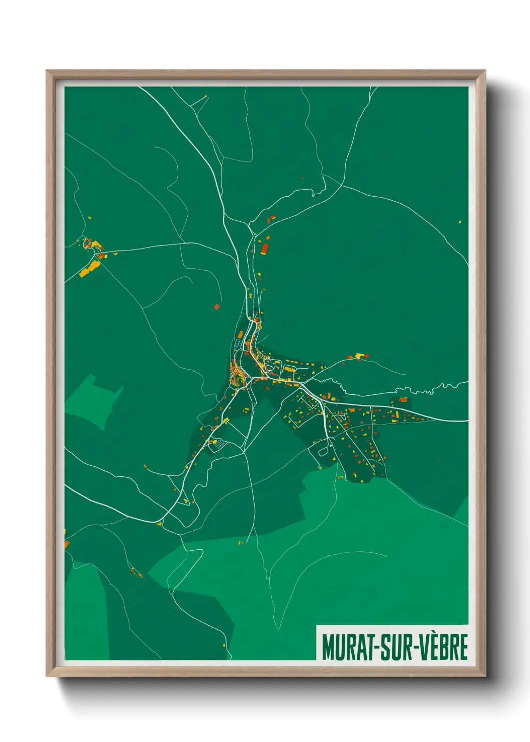 Une affiche de carte sur Murat-sur-Vèbre